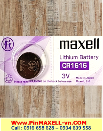 Maxell CR1616, Pin 3v Lithium Maxell CR1616 Made in Japan _1viên